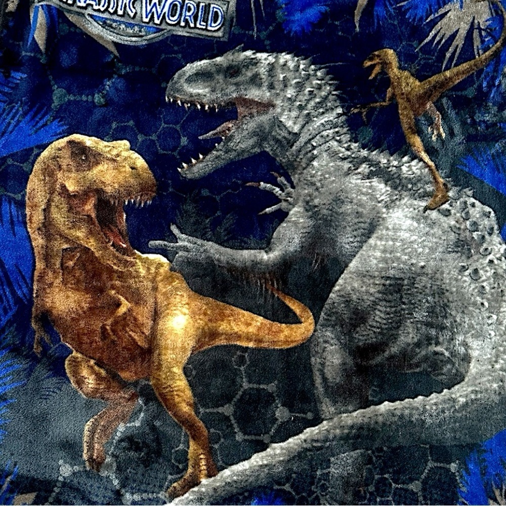 Vintage Jurassic World Dinosaur Blanket Jurassic Park Blanket 38x46 Soft Fleece